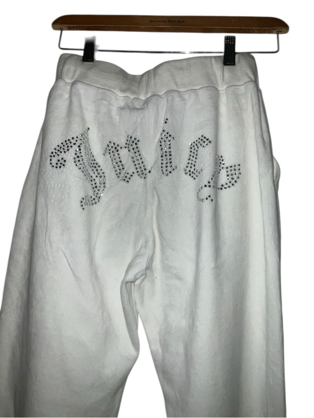 Juicy Couture White Rhinestone Logo Sweatpants